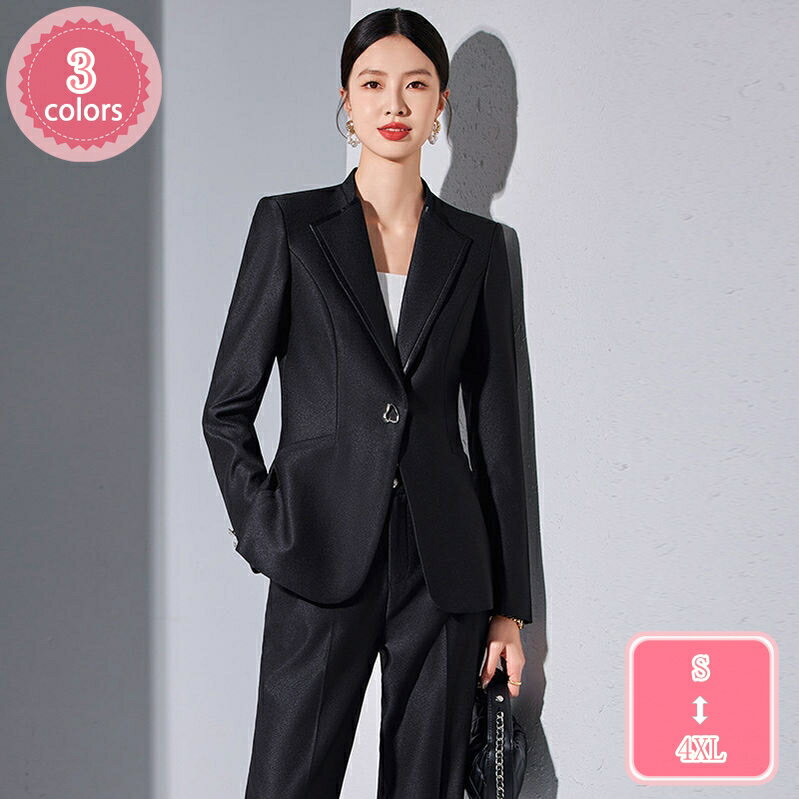 2000円OFFクーポン パンツスーツ ビジネススーツ レディース オフィススーツ 着痩せ 大きいサイズ 通勤 おしゃれ 服装 ママ 入園式 2点セット カジュアル スーツ 上下 セットアップ 春夏秋 事務服 オフィス 結婚式 入学式 卒業式 仕事用 発表会 YJSO