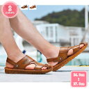1000円OFFクーポン メンズ サンダル 本革 レザー 靴 2way サンダル シューズ くつ 大人 大きいサイズ 軽量 滑り止め つま先保護 シンプル 紳士...