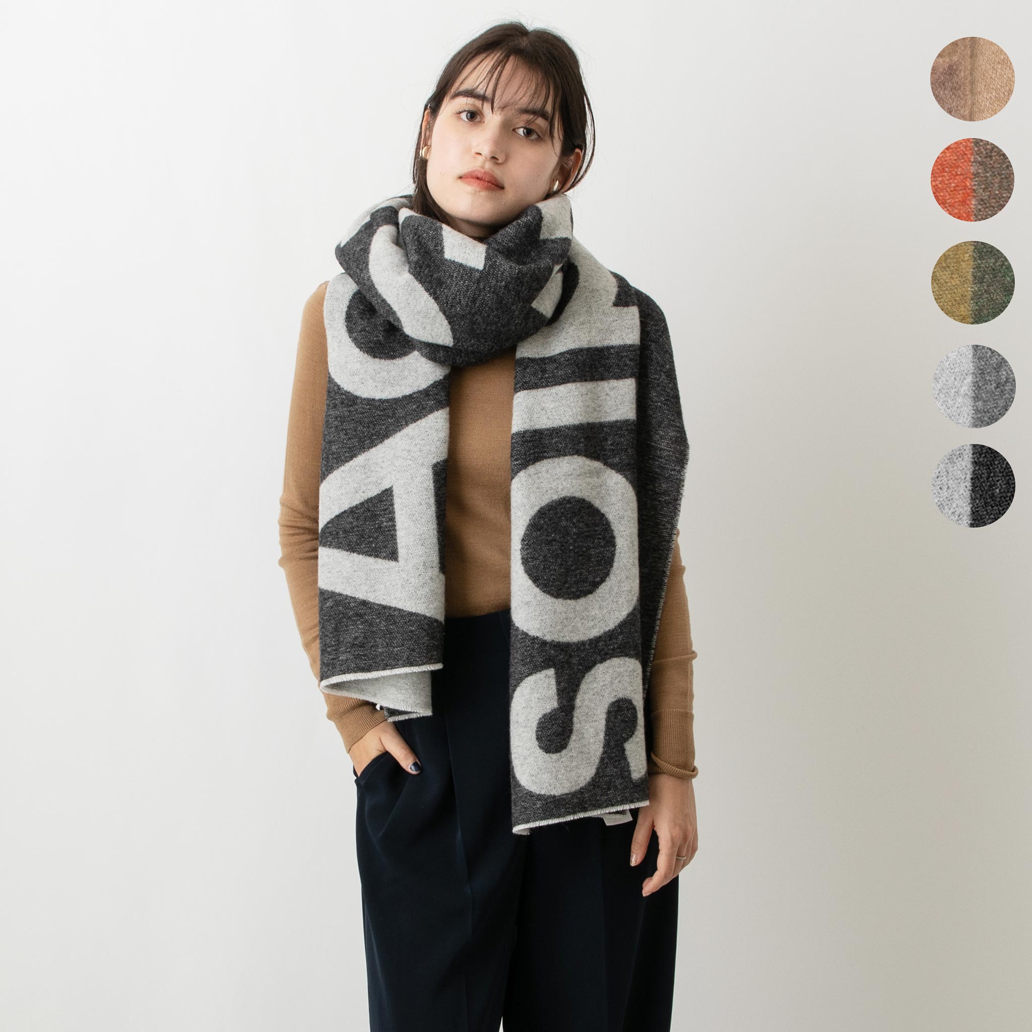 アクネ ストゥディオズ ACNE STUDIOS リバーシブルマフラー（中判ストール） JACQUARD LOGO SCARF FN-UX-SCAR000125 CA0104 全5色