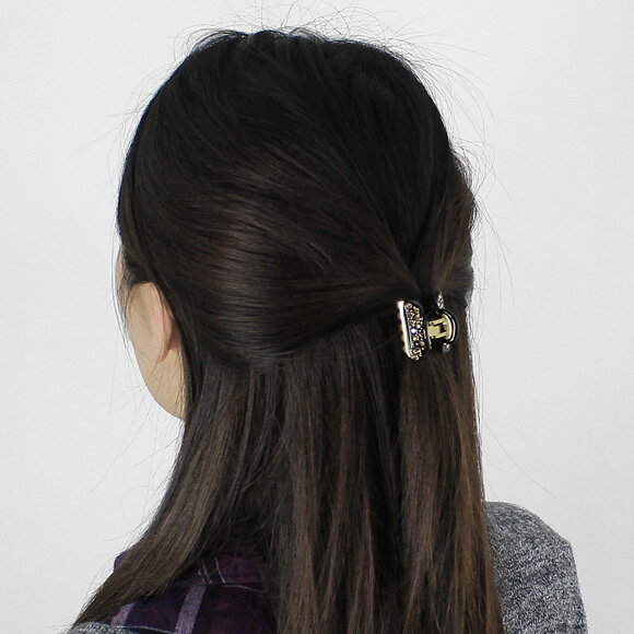 【10％OFFクーポン＆ポイント5倍】 アレクサンドル ドゥ パリ ALEXANDRE DE PARIS (Miss ALEXANDRE) ヘアクリップ PINCE VENDOME BABY SIZE [ピンス ヴァンドーム ベビー] ブラック 黒 ICCB-12831-06 N3 NOIR