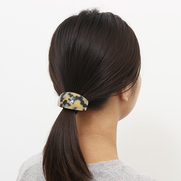 アレクサンドル ドゥ パリ ALEXANDRE DE PARIS ヘアゴム LES CLASSIQUES BALLPOINT/PONY ヌガーベージュ×ブラウン（べっ甲柄） APY-78 G ALBINOS