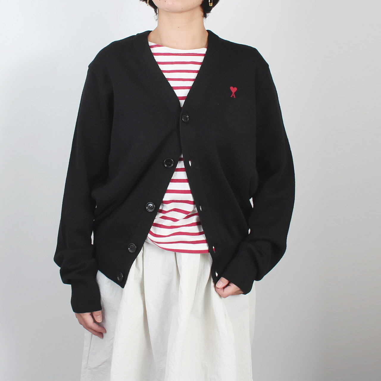 ���ߥѥꥹ AMI PARIS V�ͥå�Ĺµ�����ǥ����� AMI DE COEUR ADC CARDIGAN [���Υ�����˥å� �����ǥ�����] ��� ���...