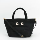 アニヤハインドマーチ ANYA HINDMARCH バッグ レディース 2WAYトート/ショルダーバッグ ブラック EYES MINI E/W NYLON TOTE アイズ ナイロン E/W トート ミニ 5050925152952 ECONYL REGENERATED NYLON 152952 BLACK【英国】【2024SS】