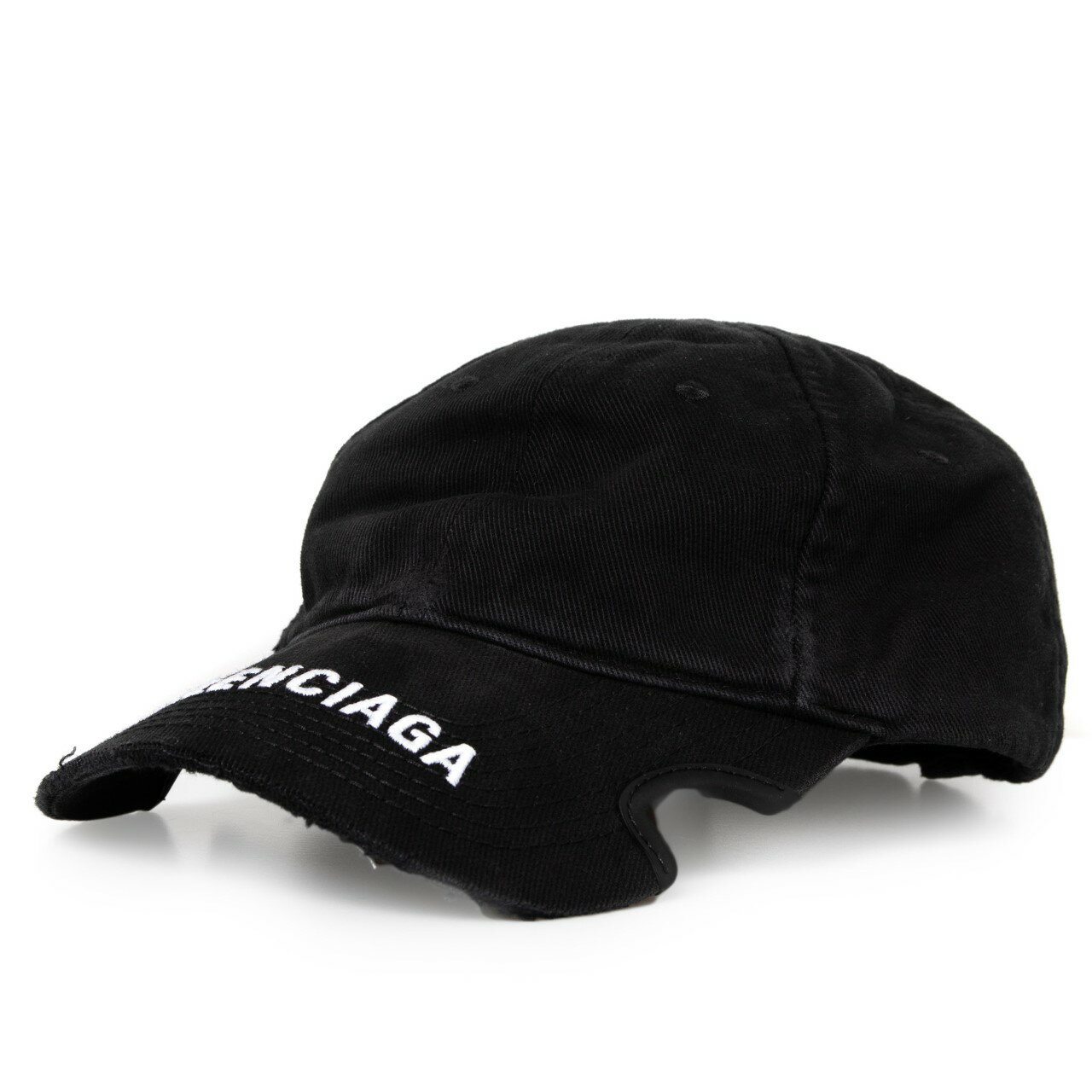 バレンシアガ BALENCIAGA 帽子 メンズ レディース キャップ ブラック HAT NOTCH LOGO VISOR CAP 697748 410B 20107 BLACK/WHITE