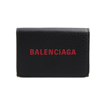 バレンシアガ BALENCIAGA 財布 ミニ財布 レディース 三つ折り財布 ブラック 黒 EVERYDAY L MINI WALLET 551921 DLQ4N 1075 NOIR/L ROUGE