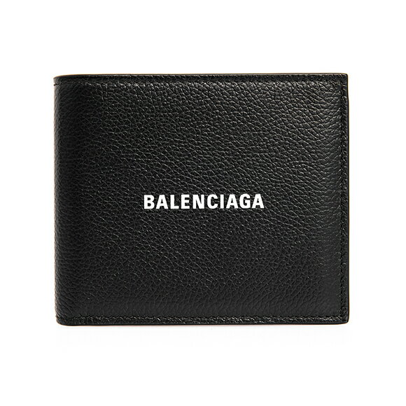 バレンシアガ 財布（メンズ） バレンシアガ BALENCIAGA 財布 メンズ 二つ折り財布（小銭入れ付き） ブラック CASH SQUARE FOLDED COIN WALLET [キャッシュ] 594315 1IZI3 1090 BLACK/L WHITE【2024SS】