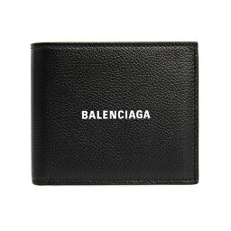 バレンシアガ 財布（メンズ） バレンシアガ BALENCIAGA 財布 メンズ 二つ折り財布（小銭入れ付き） ブラック CASH SQUARE FOLDED COIN WALLET [キャッシュ] 594315 1IZI3 1090 BLACK/L WHITE【2024SS】