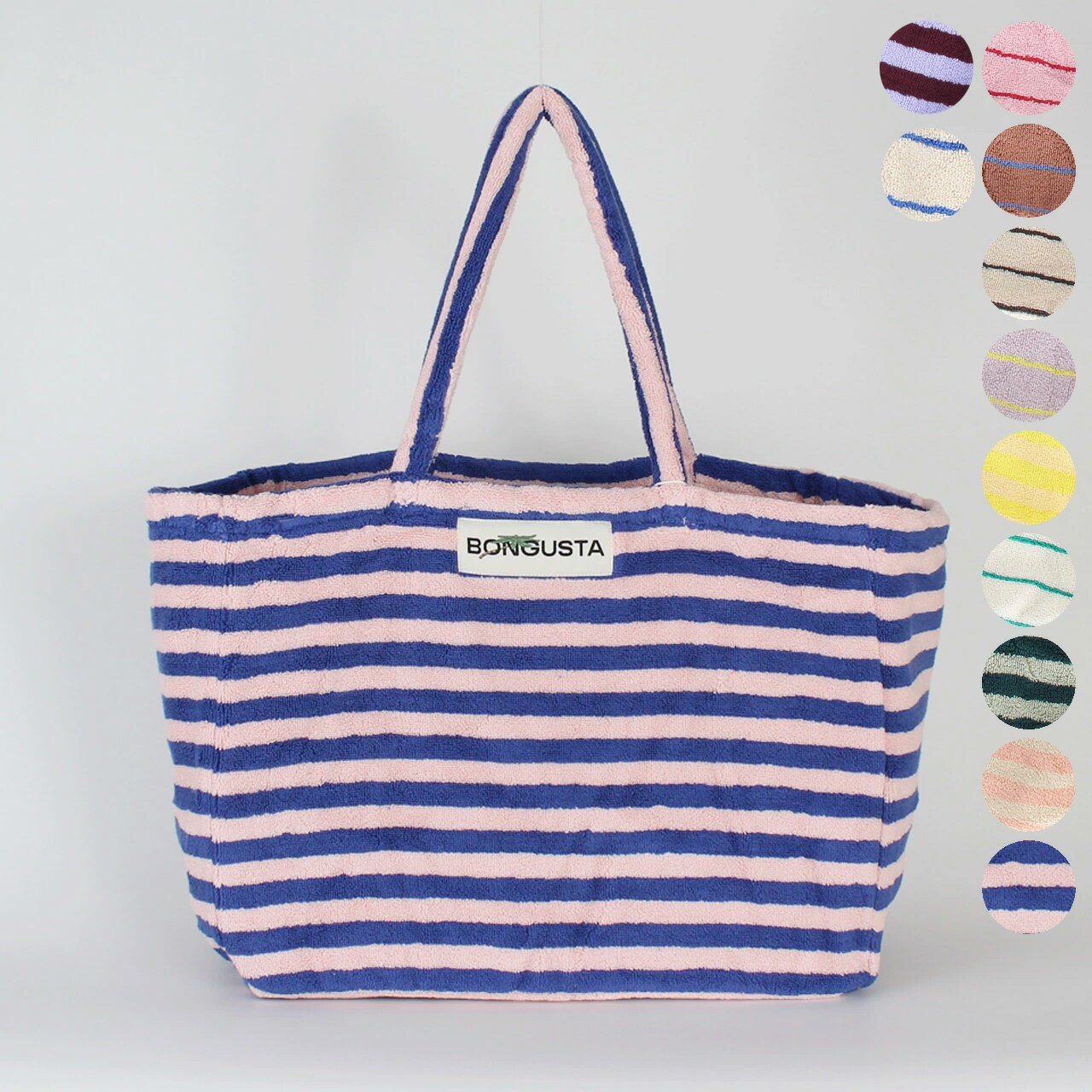 乐天商城 - ボングスタ BONGUSTA バッグ トートバッグ NARAM WEEKEND BAG [ナラム ボーダーウィークエンドバッグ ストライプ柄] レディース メンズ BON27 100% ORGANIC COTTON【A4】【2026SS】
