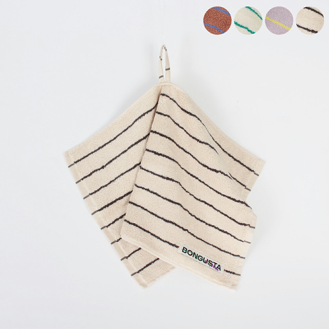 乐天商城 - ボングスタ BONGUSTA タオル NARAM GUEST TOWELS [ナラム ボーダーゲストタオル ストライプ柄] BON98 100% ORGANIC COTTON【2026SS】