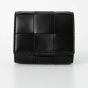 ボッテガヴェネタ BOTTEGA VENETA 財布 レディース 三つ折り財布 ブラック CASSETTE ORIGAMI COIN TRI-FOLD WALLET [カセット オリガミ] 785973 VCQC1 8425 BLACK【ミニ財布】【2024SS】