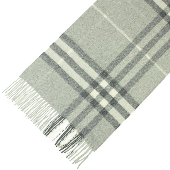 バーバリー BURBERRY カシミアマフラー ペールグレー GIANT CHK CS / GIANT ICON 80155321 SC:CS A1392 (3994165 168:CS 0530B) PALE GREY 【英国】