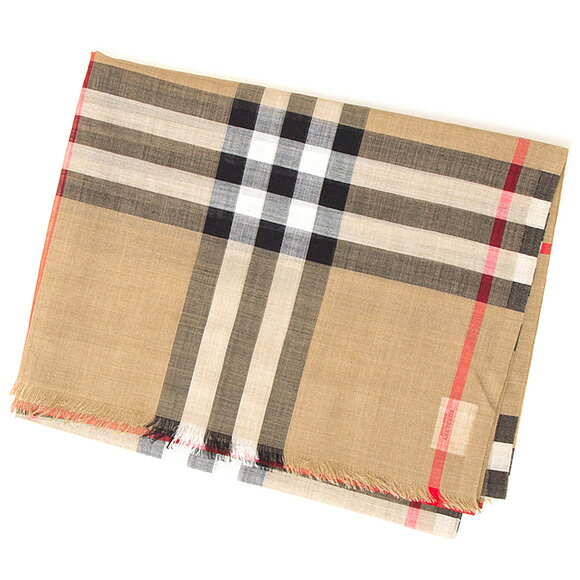 【最大1,300円クーポン】バーバリー BURBERRY シルク混ストール アーカイブベージュチェック GIANT CHECK GAUZE 80184681 S:108727 A7026 ARCHIVE BEIGE【英国】