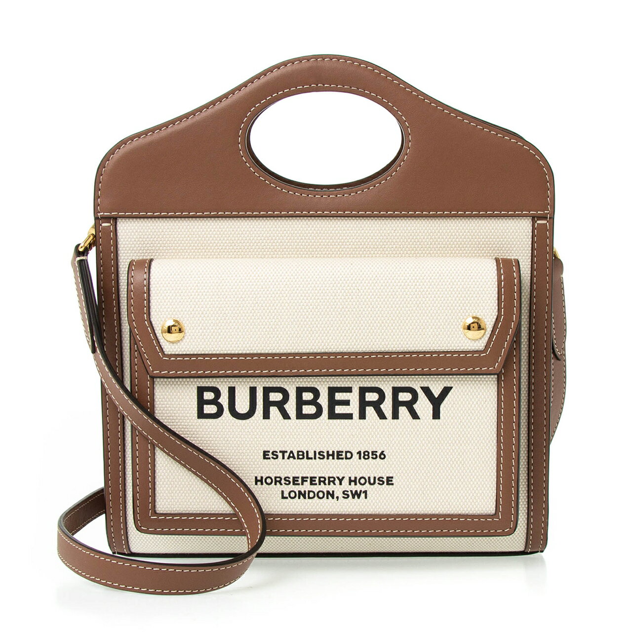 バーバリー BURBERRY バッグ レディース 2WAYハンド/ショルダーバッグ MN POCKET BAG 80393611 LL6:112818 A1395 NATURAL/MALT BROWN【英国】【2024SS】