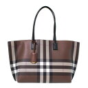 バーバリー BURBERRY バッグ レディース トートバッグ ダークバーチブラウン MD SOFT TB TOTE [チェック＆レザー ミディアム トート] 8..