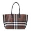 バーバリー BURBERRY バッグ レディース トートバッグ ダークバーチブラウン MD SOFT TB TOTE [チェック＆レザー ミディアム トート] 80525041 CL5:136285 / CL5:122035 A9011 DARK BIRCH BROWN【A4】【英国】【2023AW】