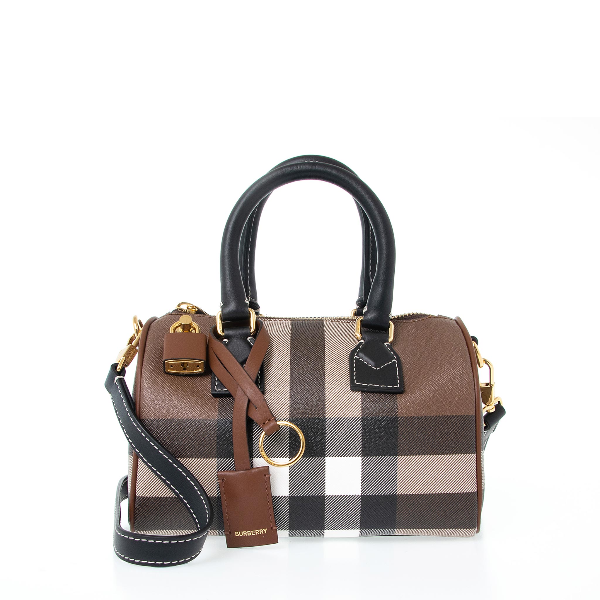 バーバリー BURBERRY バッグ レディース 2WAYハンド/ショルダーバッグ MINI BOWLING BAG [ミニ ボウリングバッグ] 80696631 GC9:143118 A9011 DARK BIRCH BROWN CHK【英国】【2024SS】