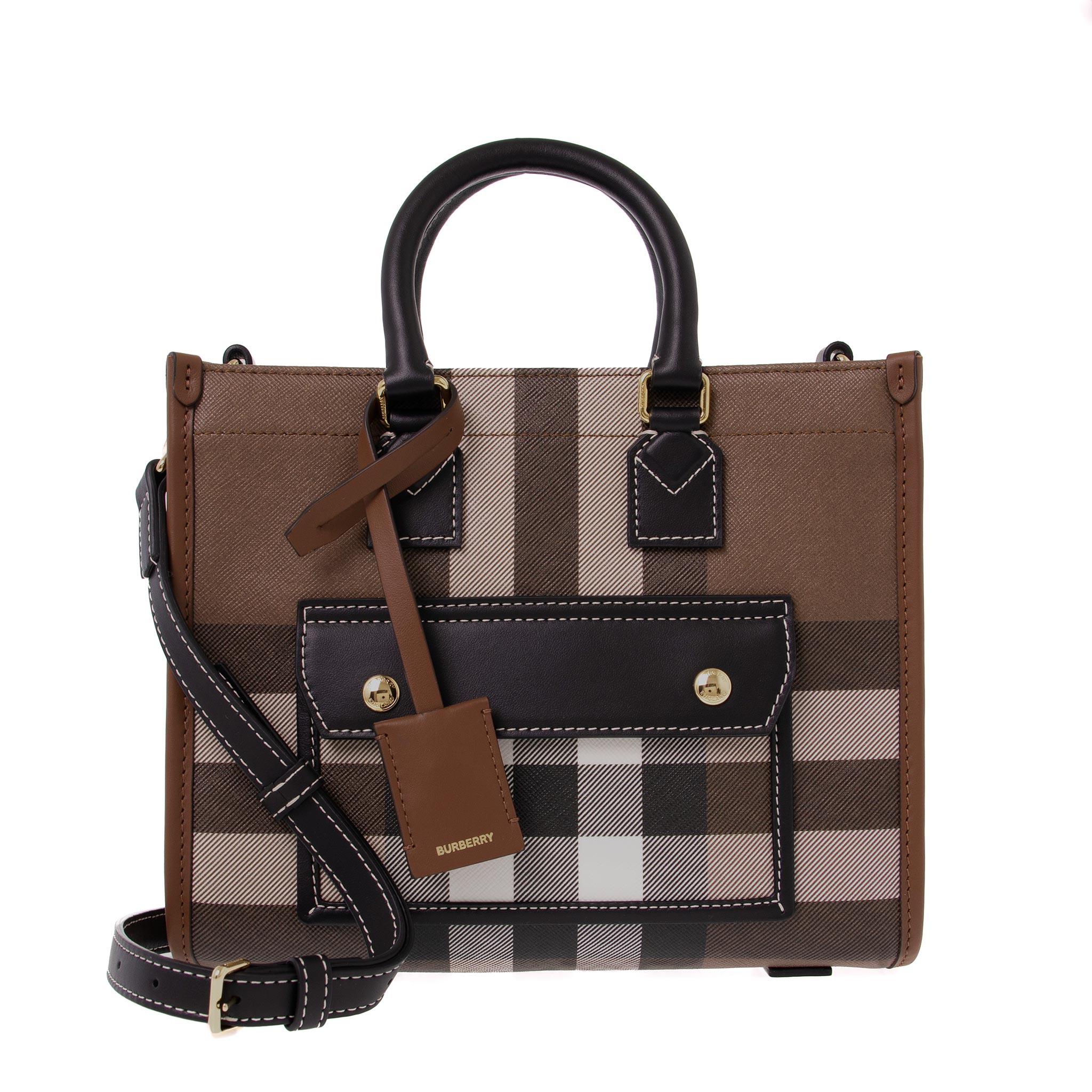 バーバリー トートバッグ（レディース） バーバリー BURBERRY バッグ レディース 2WAYトート/ショルダーバッグ MINI FREYA TOTE [ミニ フレヤトート] 80696611 GC9:143118 A9011 DARK BIRCH BROWN【英国】