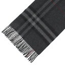 バーバリー マフラー（レディース） バーバリー BURBERRY カシミアマフラー（カシミヤ） チャコール GIANT CHK CS 80155381 SC:CS A1208 CHARCOAL【英国】