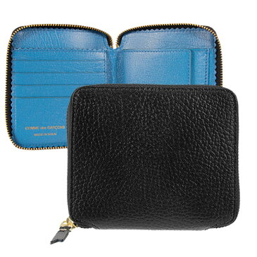 コムデギャルソン COMME DES GARCONS 財布 ラウンドファスナー二つ折り財布 ブラック/ブルー COLOUR INSIDE SA2100IC BLACK/ BLUE