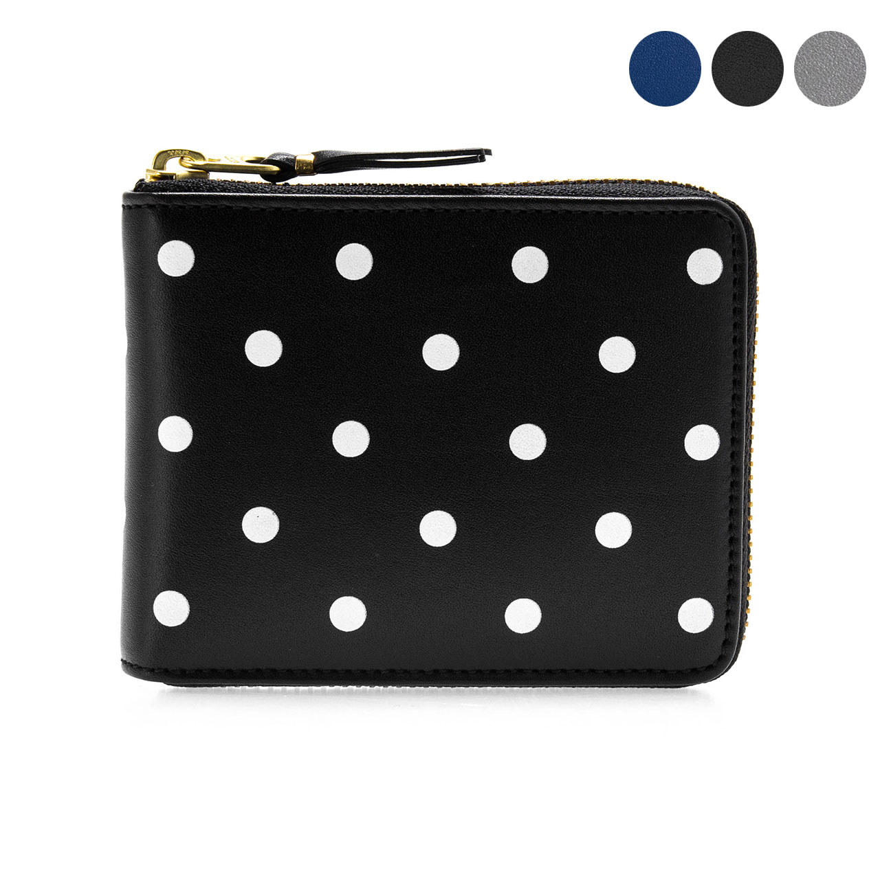 コムデギャルソン COMME DES GARCONS 財布 メンズ レディース ラウンドファスナー二つ折り財布 POLKA DOTS PRINTED [ポルカドットプリント] SA7100PD [全3色]【ミニ財布】