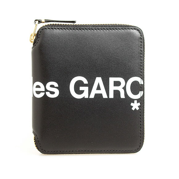 コムデギャルソン COMME DES GARCONS レディース メンズ 二つ折り財布 ブラック HUGE LOGO FULL ZIP AROUND WALLET  SA2100HL BLACK