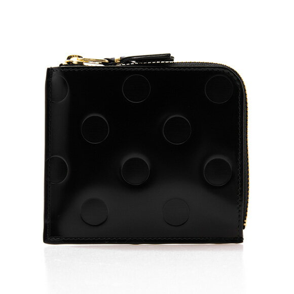 コムデギャルソン COMME DES GARCONS レディース メンズ L字ファスナー財布 POLKA DOTS EMBOSSED ZIP AROUND WALLET ポルカドットエンボス SA3100NE BLACK【ミニ財布】