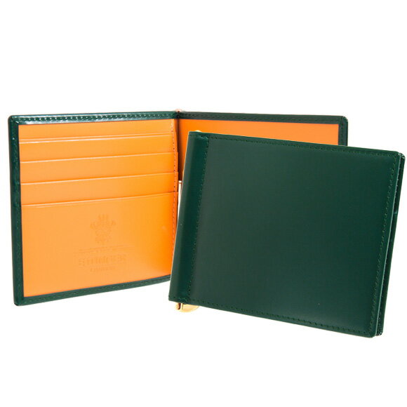 エッティンガー ETTINGER 財布 メンズ 二つ折り財布（マネークリップ） グリーン ブライドルレザー MONEY CLIP WALLET BH787AJR GREEN BRIDLE HIDE COLLECTION 【英国】