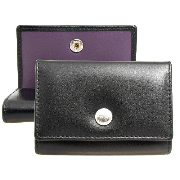 エッティンガー エッティンガー ETTINGER 財布 メンズ コインケース ブラック COIN PURSE WITH CARD POCKET ST2034DJR BLACK/PURPLE PURPLE/STERLING COLLECTION【英国】