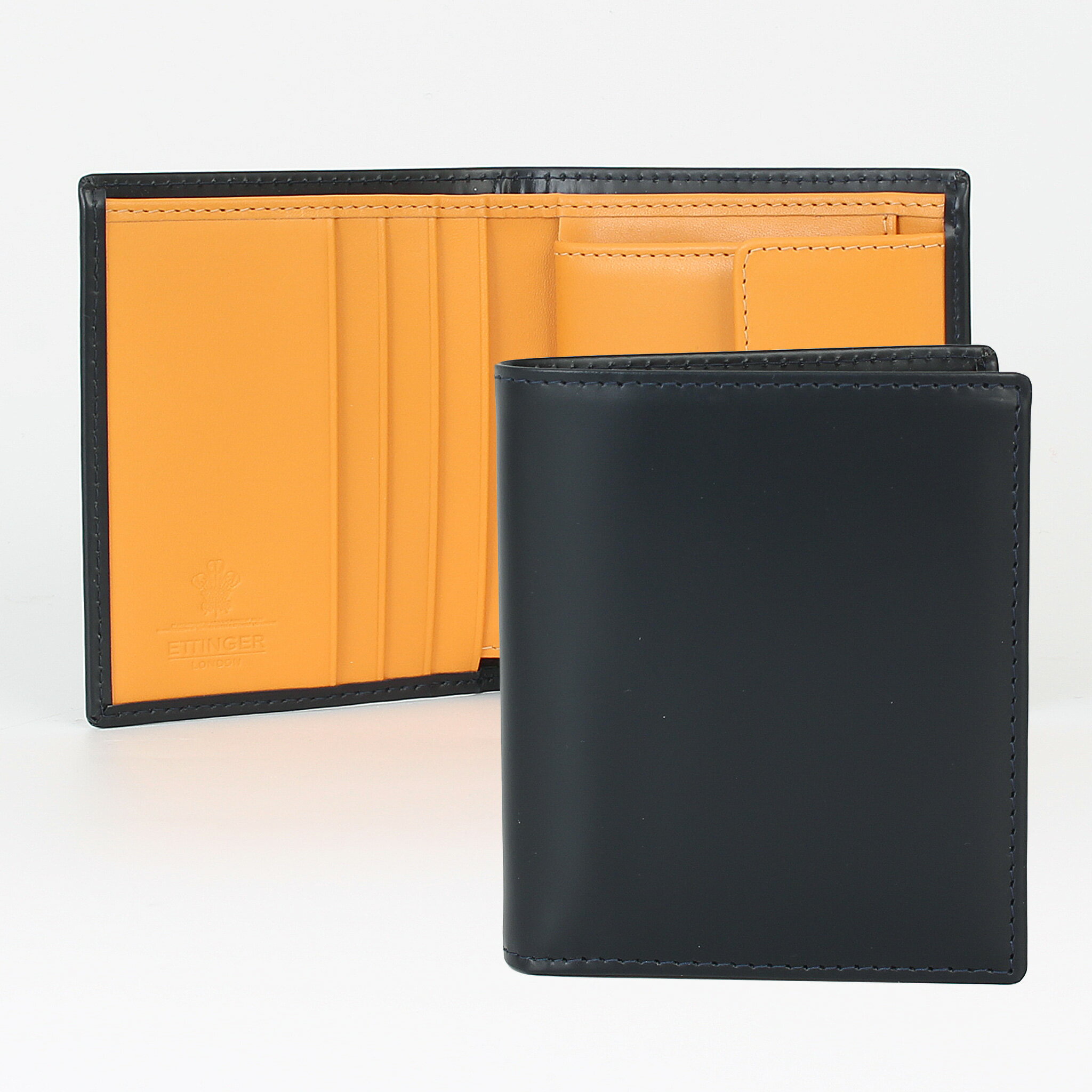 エッティンガー ETTINGER 財布 二つ折り財布（小銭入れ付き） ネイビー ブライドルレザー MINI WALLET W 4 C/C & COIN PURSE メンズ BH975AJR NAVY BRIDLE HIDE COLLECTION【英国ブランド】