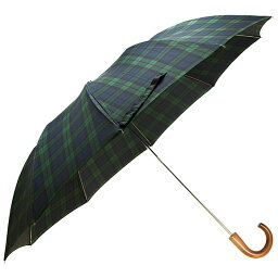 フォックスアンブレラ 折りたたみ傘 メンズ フォックスアンブレラズ FOX UMBRELLAS 傘 メンズ 折りたたみ傘 ブラックウォッチ BROWN MAPLE CROOK HANDLE TEL1 BLACKWATCH TARTAN【レイングッズ】【英国】