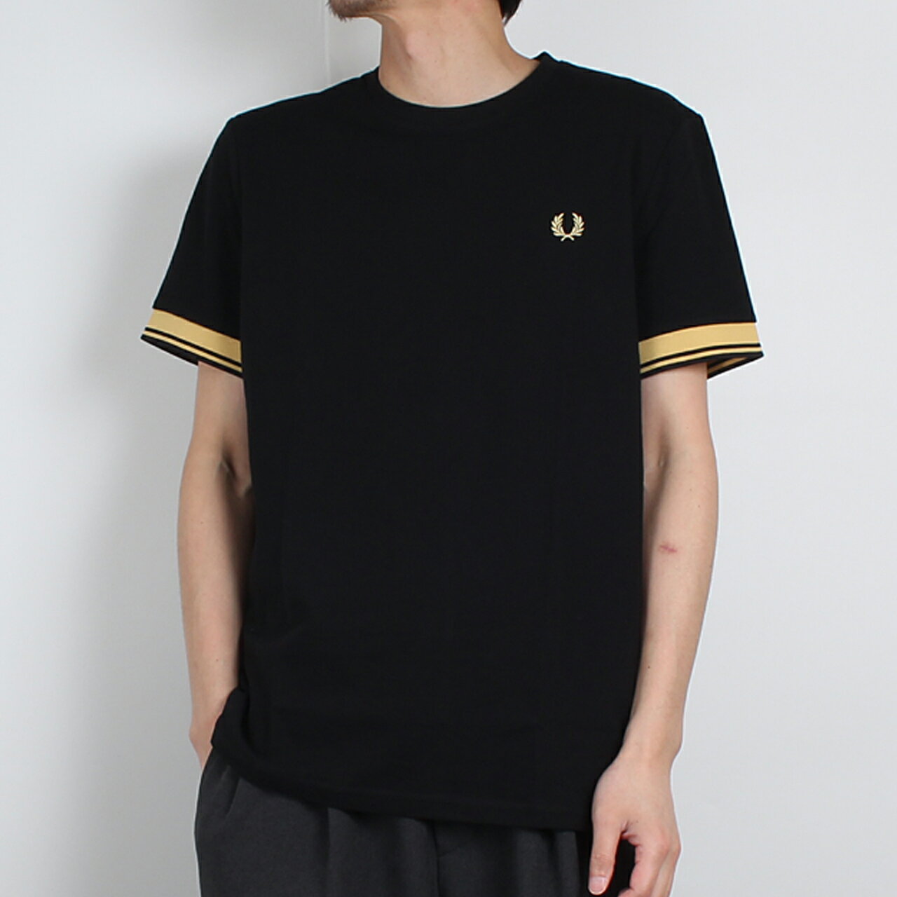 乐天商城 - フレッドペリー FRED PERRY 半袖Tシャツ TWIN TIPPED CUFF T-SHIRT [ツインティップTシャツ] メンズ レディース M2396【英国ブランド】【2026SS】