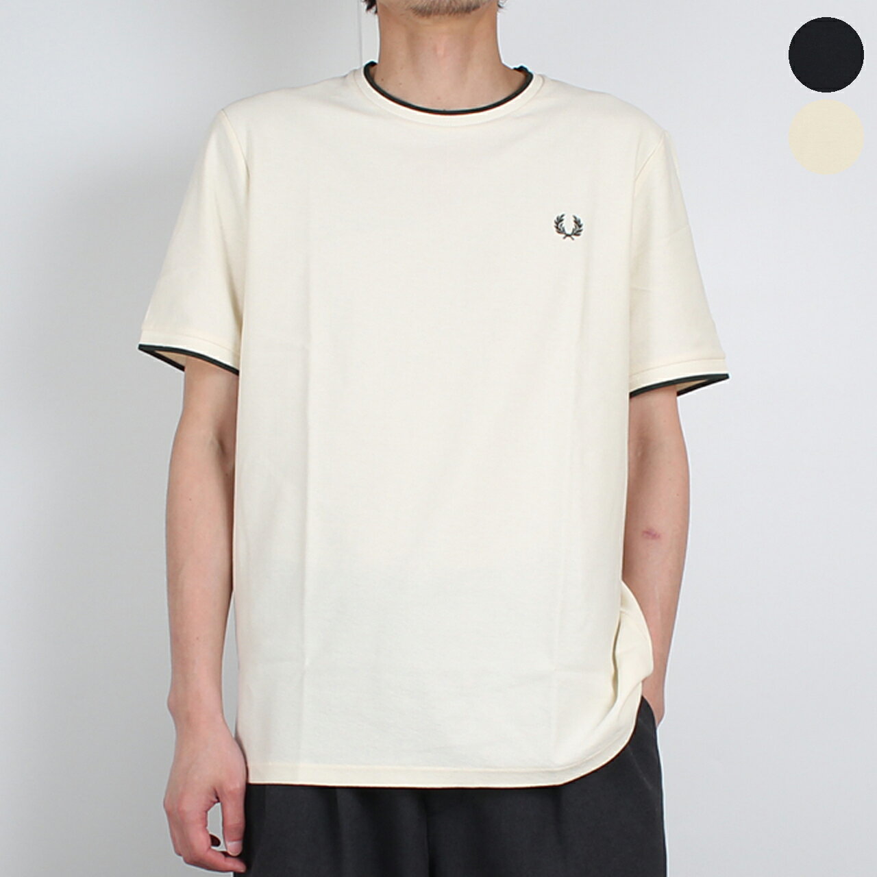 乐天商城 - フレッドペリー FRED PERRY 半袖Tシャツ TRIM DETAIL CREPE PIQUE T-SHIRT メンズ レディース M2397【英国ブランド】【2026SS】
