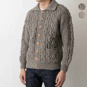 インバーアラン INVERALLAN メンズ レディース 長袖ニットカーディガン SHETLAND LUMBER CARDIGAN NATURALLY NEUTRAL 3A BRACKEN N603【英国】