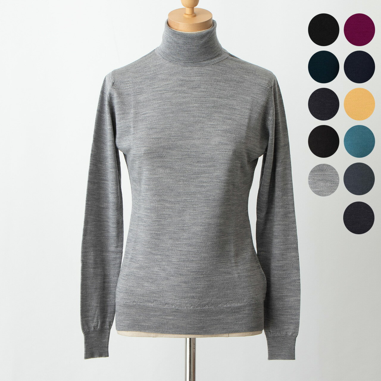 ジョンスメドレー JOHN SMEDLEY レディース タートルネック長袖ニット CATKIN ROLL NECK SWEATER SLIM ..