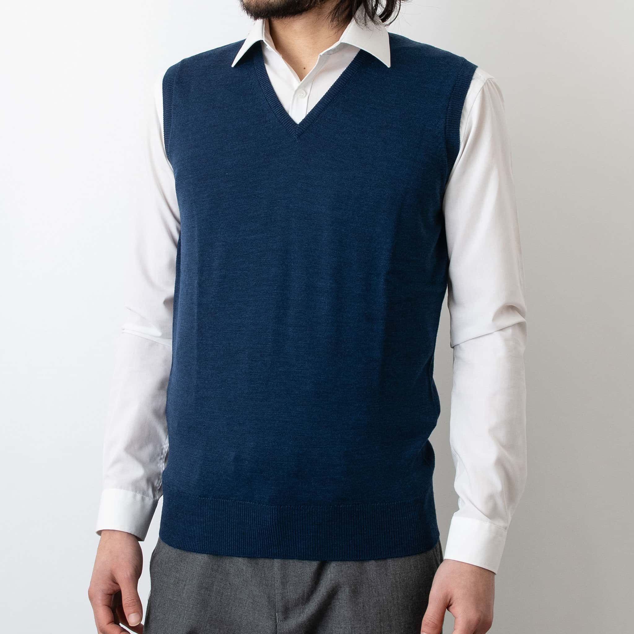 ジョンスメドレー JOHN SMEDLEY メンズ Vネックニットベスト HADFIELD V NECK VEST 24G Vネックベスト STANDARD FIT【英国】