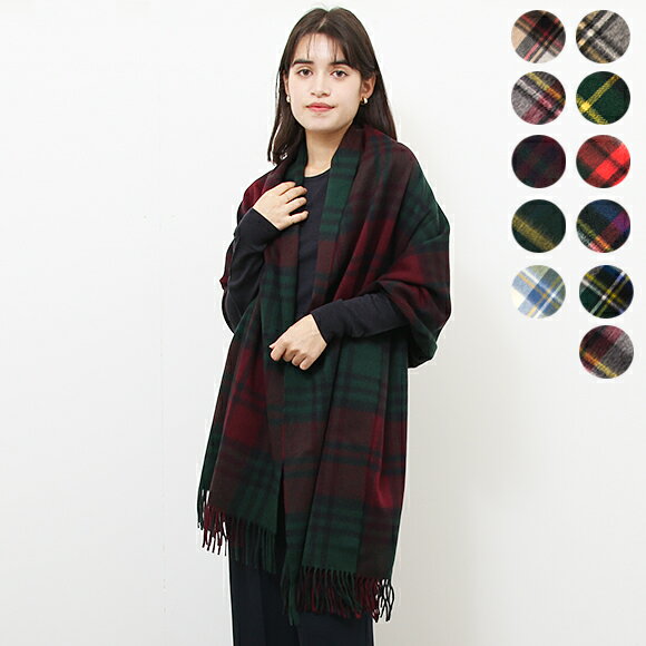 ジョシュアエリス JOSHUA ELLIS カシミア大判ストール （カシミヤ） TARTAN RIPPLE CASHMERE STOLE [全11色]【英国】