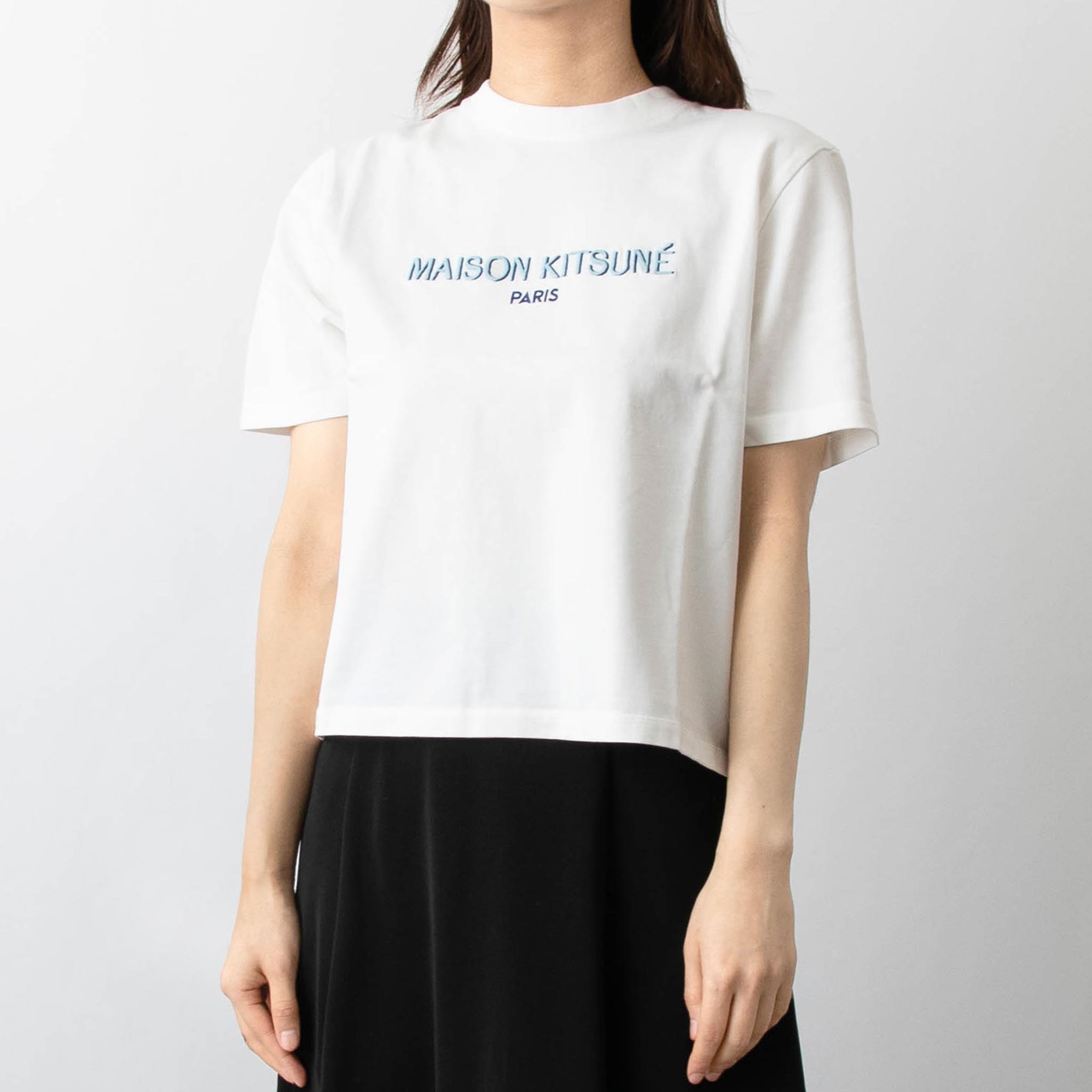 メゾン キツネ MAISON KITSUNE レディース 半袖Tシャツ BOXY CLASSIC TEE-SHIRT KW00121 KJ0035 P103 OFF WHITEのサムネイル