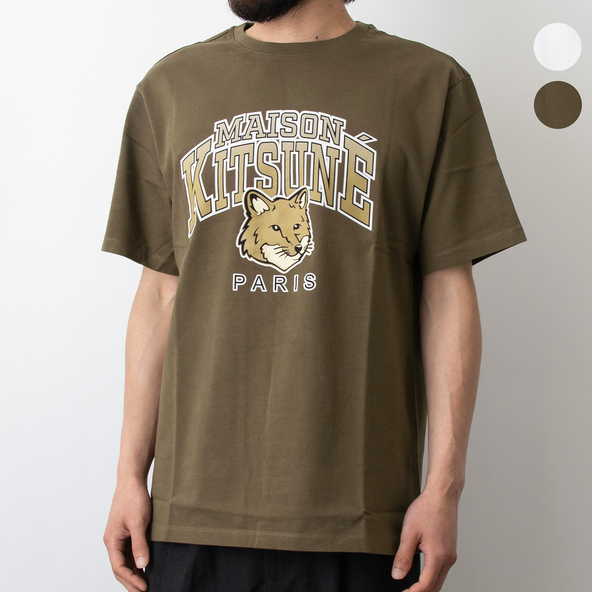 メゾン キツネ MAISON KITSUNE メンズ 半袖Tシャツ CAMPUS FOX RELAXED TEE SHIRT LM00112 KJ0035