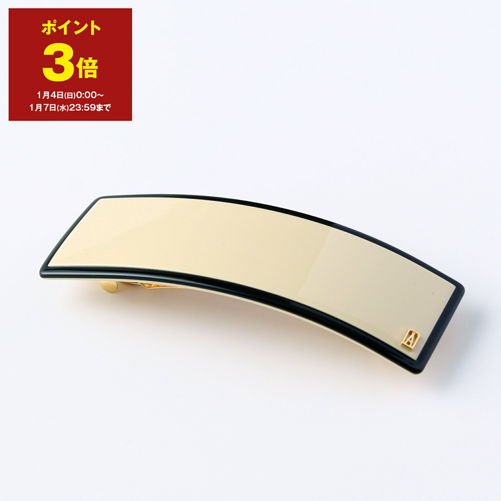 【ポイント3倍】アレクサンドル ドゥ パリ ALEXANDRE DE PARIS バレッタ ベージュ×ブラック LES LISERAI SAINT HONORE BARRETTE レディース 8cm AA8-16728-03 S VENDOME【2025AW-】