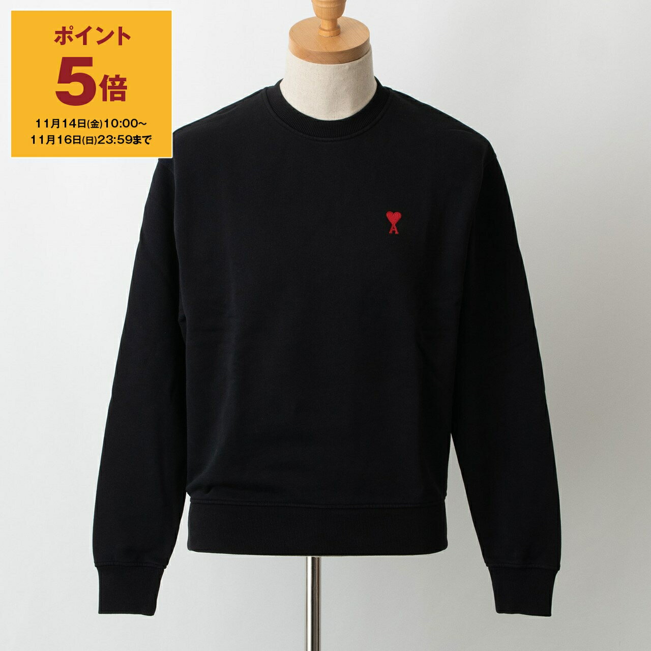 【5％OFFクーポン対象】アミ アレクサンドル マテュッシ AMI ALEXANDRE MATTIUSSI アミパリス AMI PARIS メンズ レディース スウェット ブラック FELPE SMALL ADC SWEATSHIRT BFUSW001.730 001 BLACKのサムネイル