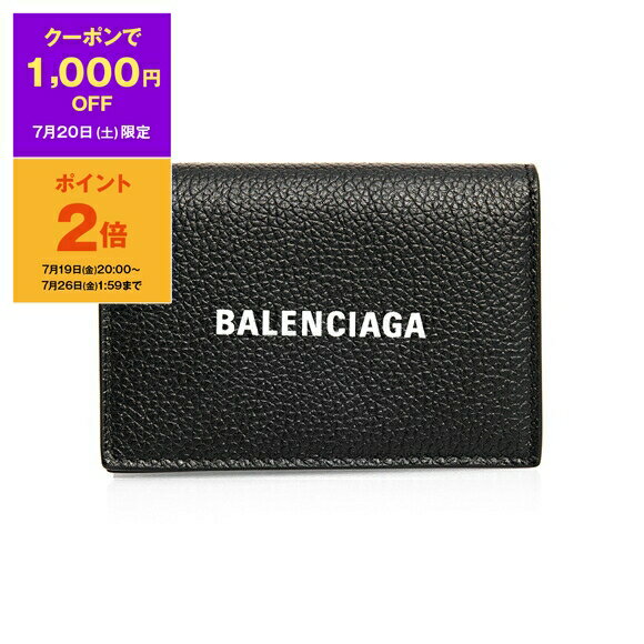 バレンシアガ 財布（メンズ） 【ポイント3倍】バレンシアガ BALENCIAGA 財布 メンズ 三つ折り財布 ブラック CASH MINI WALLET [キャッシュ] 594312 1IZI3 1090 BLACK/L WHITE