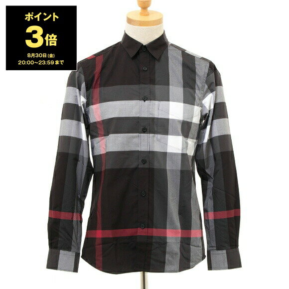 【10％OFFクーポン対象】バーバリー BURBERRY メンズ シャツ チャコールチェック SOMERTON 80237721 110124 A1008 CHARCOAL IP CHK【英国】