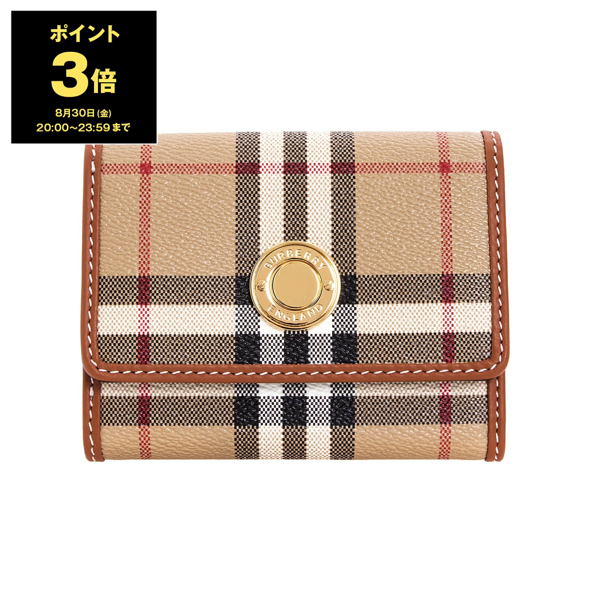 【5％OFFクーポン対象】バーバリー BURBERRY 財布 レディース 三つ折り財布 LANCASTER [チェック スモール フォールディングウォレット] 80704151 DFC:143231 A7026 ARCHIVE BEIGE【ミニ財布】【英国】【2024SS】