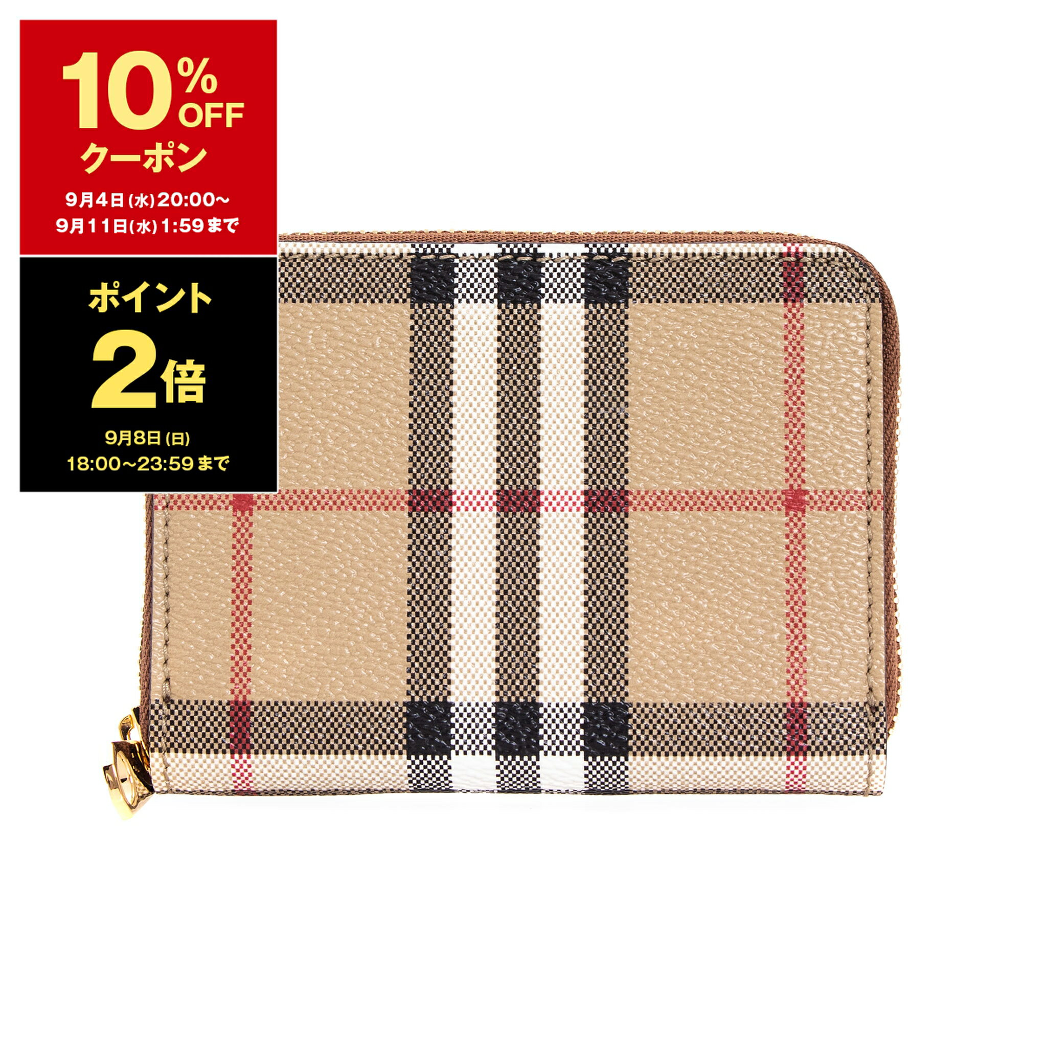 バーバリー 財布（レディース） 【ポイント3倍】バーバリー BURBERRY 財布 レディース ラウンドファスナー財布 MN ZIP AROUND [チェック ジップウォレット] 80706001 DFC:143231 A9534 ARCHIVE BEIGE/BRIAR BROWN【ミニ財布】【英国】【2024SS】