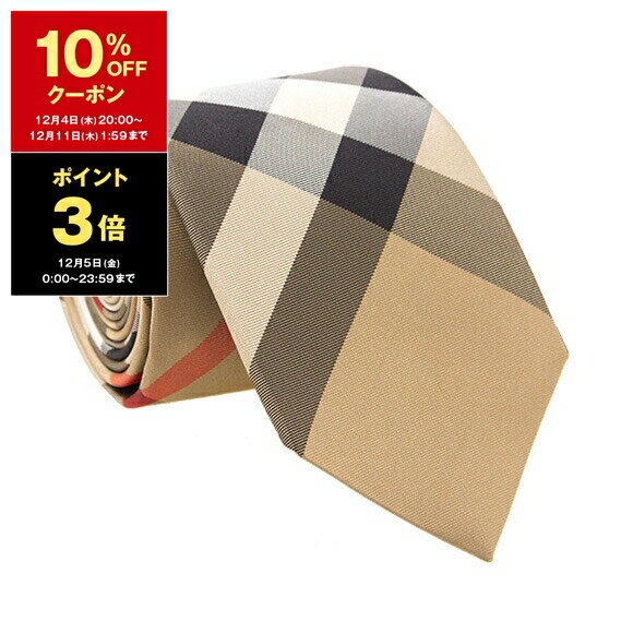 バーバリー ネクタイ 【10％OFFクーポン＆ポイント3倍】バーバリー BURBERRY ネクタイ MANSTON メンズ 80138181 M:110354 A7026 ARCHIVE BEIGE【英国ブランド】【2025AW】