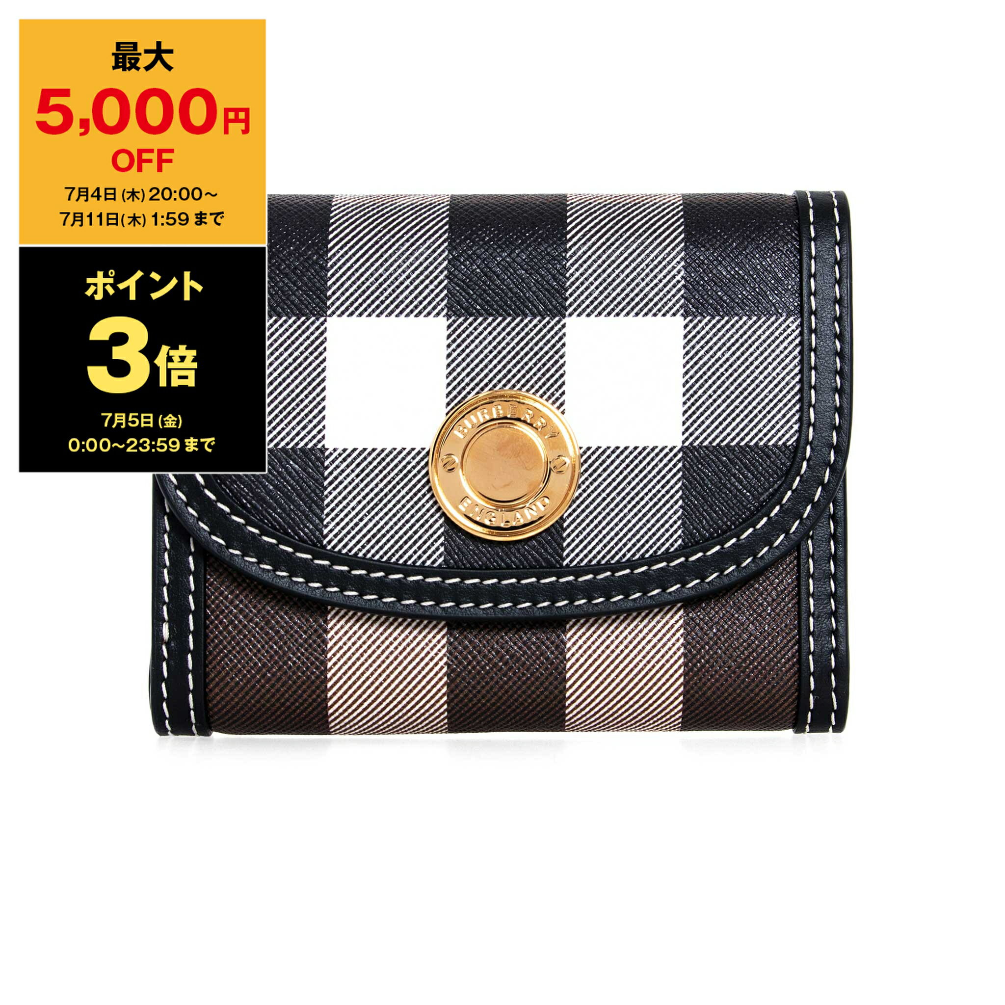 バーバリー 財布（レディース） 【10％OFFクーポン＆ポイント3倍】バーバリー BURBERRY 財布 レディース 三つ折り財布 LANCASTER 80726691 GC9:122035 A8900 DARK BIRCH BROWN【ミニ財布】【英国】【2024SS】