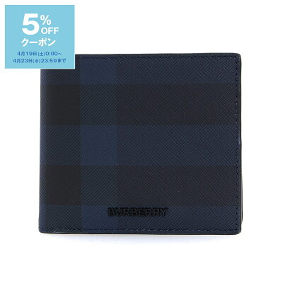 【5%OFFクーポン対象】バーバリー BURBERRY 財布 メンズ 二つ折り財布(小銭入れ付き) CC BILL COIN 80732841 NCE:147586 A2519 NAVY【英国】【2025SS】
