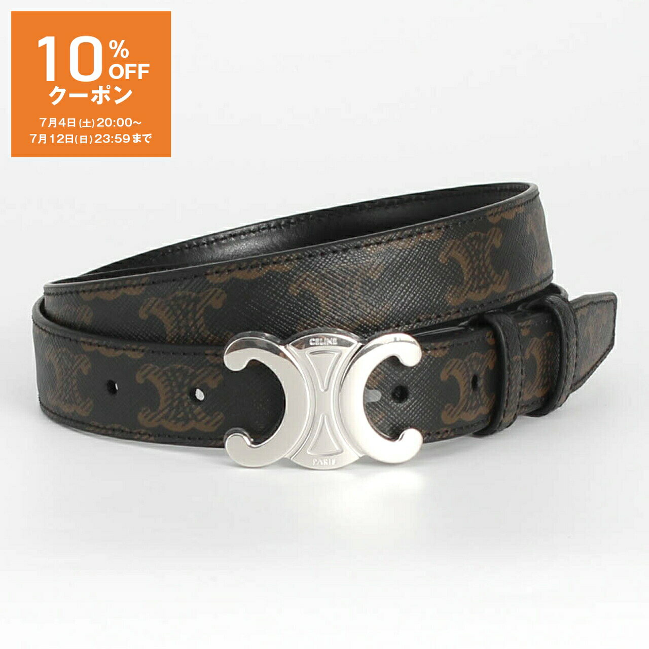 乐天商城 - 【1,000円クーポン＆ポイント3倍】セリーヌ CELINE ベルト TRIOMPHE MEDIUM 25MM BELT [ミディアム トリオンフ ベルト] メンズ 45AKA 2ACO