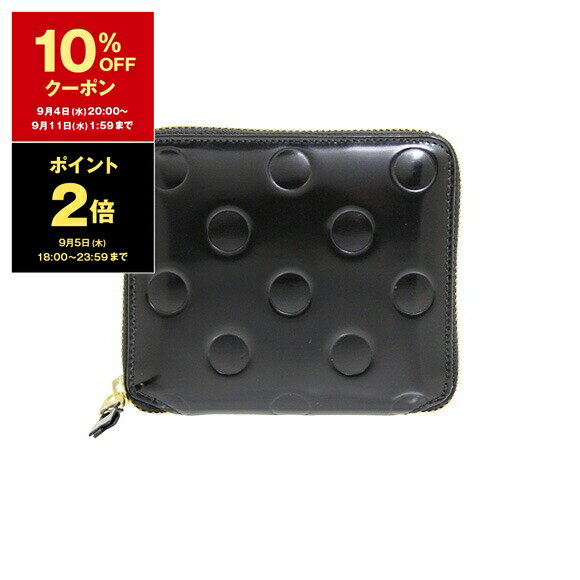 コムデギャルソン COMME DES GARCONS 財布 レディース メンズ ラウンドファスナー二つ折り財布 ブラック POLKA DOTS EMBOSSED FULL ZIP AROUND WALLET  SA2100NE BLACK