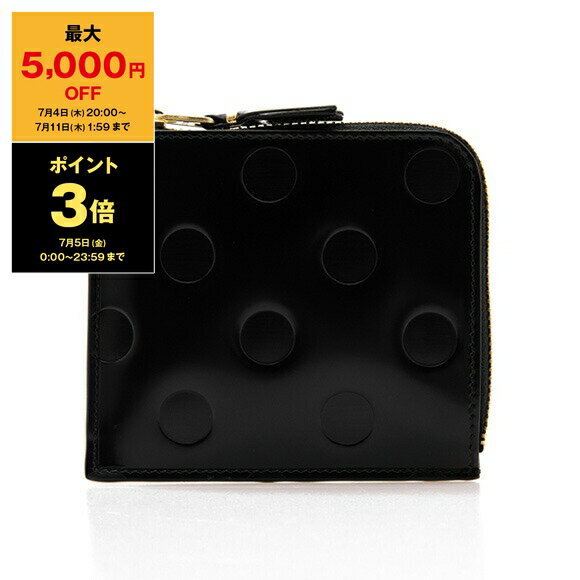 コムデギャルソン COMME DES GARCONS レディース メンズ L字ファスナー財布 POLKA DOTS EMBOSSED ZIP AROUND WALLET  SA3100NE BLACK